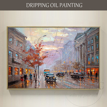 Top Artist Hand-painted High Quality Wall Art Street Oil Painting on Canvas Beautiful Landscape Street Morning Oil Painting 2024 - buy cheap