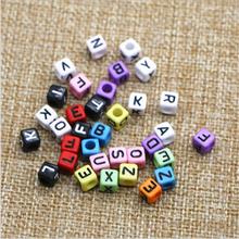 100pcs Handmade Square/Round Alphabet Letter Loose Spacer Beads Acrylic Cube for DIY Jewelry Making Loom Band Bracelets Z349 2024 - buy cheap