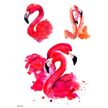 Парные Фламинго водонепроницаемые Временные татуировки 5 шт. мужские влюбленные птицы флэш-наклейки татуировки Временные женские татуировки для детей 2024 - купить недорого
