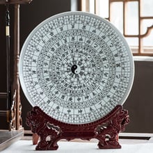 Placa colgante de porcelana de Jingdezhen, placa de ocho planos, decoración artesanal para sala de estar, hogar 2024 - compra barato