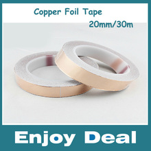 Free Shipping 20MM X 30M Conductive Copper Foil Tape Copper Strip,High Temperature Resistant Tape 2024 - buy cheap