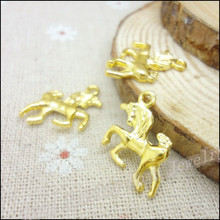 90 pcs Charms Horse Pendant  Gold plated  Zinc Alloy Fit Bracelet Necklace DIY Metal Jewelry Findings 2024 - buy cheap