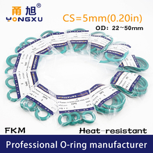 2PCS/lot Green FKM Rubber fluororubber O-ring Seals CS5mm OD22/25/28/30/32/35/38/40/42/45/48/50*5mm ORings Gasket Rings Washer 2024 - buy cheap