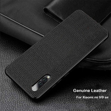 For Xiaomi Mi 10 Case Luxury Xiaomi Mi 9 Mi9 se Case Genuine Leather Back Cover For Xiaomi Mi 10 pro Case phone shell 2024 - buy cheap