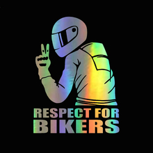 14*19cm Car Sticker Decal 3D Respect for Bikers Stickers On Car Auto Stickers and Decals Funny Motorcycle JDM Vinyl Car Styling 2024 - buy cheap