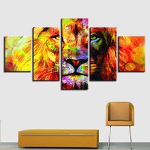 Full Round/Square DIY Diamond Painting 5 Pieces Abstract Color Lion Pattern Diamond Embroidery 5D Diamond mosaic Cross Stitch 2024 - buy cheap