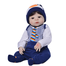 Colección de 23 pulgadas renacer muñeca niño 57 Cm de silicona vinilo realista recién nacido muñeca de juguete bebés para chico regalo de cumpleaños 2024 - compra barato