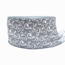 New Arrived 5/8" Swirl Paisley Print Fold Over Elastic 10yard Gray FOE Ribbon Webbing for Headband DIY Headwear Hair Accessories 2024 - buy cheap