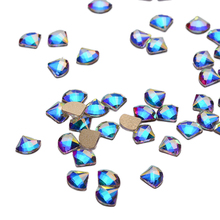 30pcs Fan Shape 6*8mm Crystal AB Flat Back Fancy Nail Art Crystal Rhinestones For Wedding Personality Design Beads 2024 - buy cheap