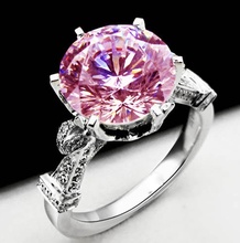 Queen Crown ring 925 Sterling Silver Pink AAAAA Zircon cz Wedding Band Rings for women Men Statement Party Jewelry 2024 - buy cheap