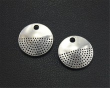 25 peças cor prata meio protrude pingente redondo pingente faça você mesmo colar pulseira achados 13mm a1690 2024 - compre barato
