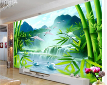 Beibehang-papel tapiz de mural personalizado 3D moderno, paisaje de cascada, Cisne, sala de estar, sofá, dormitorio, 3d 2024 - compra barato