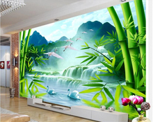 Beibehang Custom mural modern 3D large mural wallpaper Nature scenery waterfall swan living room sofa bedroom 3d wallpaper 2024 - buy cheap