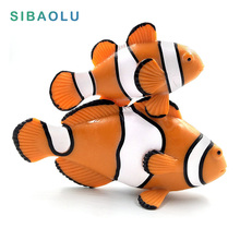 Simulation Plastic Clown Fish Animal Model miniature Ornaments figure Figurine home decoration accessories decor Gift For Kids 2024 - buy cheap