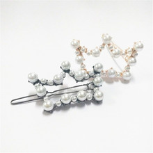 Brand Design Crown Barrette Pearl Ornaments Wedding Hair Accessories Geometric Hairpins with Pearls Hair Clip Women Hair Jewelry 2024 - buy cheap