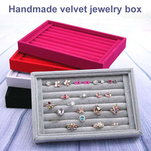 Portable High Velvet Jewelry Display Tray Bracelet Holder Necklace Ring Earring Box Jade Pendant Stand Jewelry Storage Organizer 2024 - compre barato