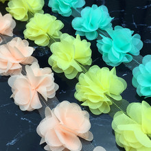 Yundfly 50 Yards Chiffon 3D 6 Petals Flowers For Handmade Baby Infant Headwear Diy Toddler Hair Accessories Home Decor 2024 - buy cheap