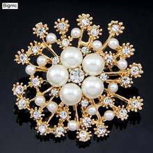 Selling snowflakes pearl crystal brooch exquisite flowers Xionghua new fashion ladies clothing accessories H1138 2024 - buy cheap