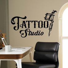 Tattoo Studio Sign Wall Decal Business Logo Poster Vinyl Art Sticker Tattoo Machines Window Stickers Waterproof Wallpaper C111 2024 - buy cheap