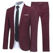 Terno masculino slim fit, jaqueta e calças de 2 peças, vestes para homens, com um botão, casual, formal, casamento 2024 - compre barato