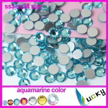 Top quality Aquamarine color  flat back non hotfix rhinestones without glue crystal for 3D nail art glue on strass 2024 - buy cheap