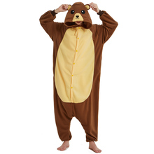Кигуруми Костюм для детей ростом 190 см, забавный коричневый медведь, кингуруми,комбинезон для взрослых, пижама кигуруми, женский комбинезон, одежда для сна, Мужская пижама с животными, косплей, Хэллоуин 2024 - купить недорого