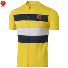 Camisa masculina amarela francesa de ciclismo, nova roupa respirável personalizada equipe bicicleta ciclismo jiashuo maillot 2017 2024 - compre barato