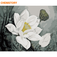 CHENISTORY Frame Lotus DIY Painting By Numbers Acrylic Paint By Number Handpainted For Home Decor Calligraphy Painting 60x75cm 2024 - buy cheap