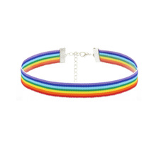 Fashion Colorful Rainbow Choker Necklace Clavicle Chain Ribbon For Men Women Lesbian Bisexual Pride Simple Jewelry Party Gift 2024 - buy cheap