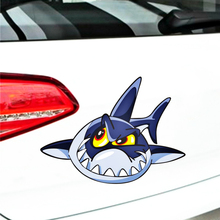 Aliauto Cartoon Graffiti Shark Car Sticker Universal Reflective Decal Decoration for Volkswagen Polo Golf Smart Honda Mazda 2024 - buy cheap