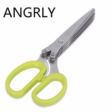 ANGRLY Multi-functional Stainless Steel Kitchen Knives 5 Layers Scissors Sushi Shredded Scallion Cut Spices Scissors Cooking 2024 - buy cheap