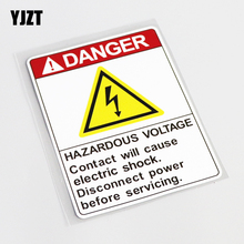 Yjzt decalque de carro 13-9.7cm * 12.8cm, marcador de aviso perigoso, voltagem pvc adesivo de carro 2024 - compre barato