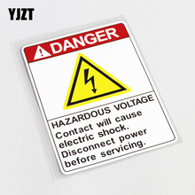 YJZT 9.7CM*12.8CM Warning Mark DANGER HAZARDOUS VOLTAGE PVC Decal Car Sticker 13-0591 2024 - buy cheap