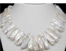Lindo colar de pérola branca biwa 18 "36" 2024 - compre barato