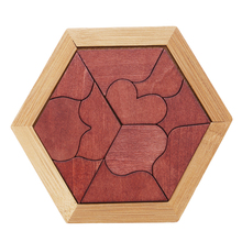 Hot Wood Educational Early Learning Wooden Puzzles Heart-shaped Tangram Jigsaw Board Game Toys for Children Kids Gift 2024 - buy cheap