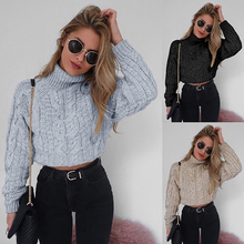 Autumn Winter Warm Women Pullovers Casual Plus Size Thick Slim Long Sleeve Knit Sweaters Sexy Retro Twisted Turtleneck Sweater 2024 - buy cheap