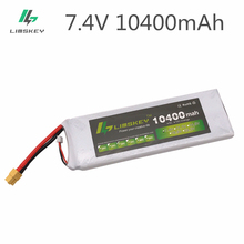 Limskey High capacity 7.4V 10400mAh Lipo Battery 30C 2S Battery 2S LiPo 7.4 V 10400 mAh 2S 1P Lipo For RC Boat Car VS 10000 2024 - buy cheap