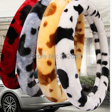 SC059  new design car steering wheel cover with short fuzzy 38cm size red/yellow universal  for racing steering wheel kia k2 2024 - buy cheap