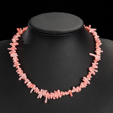 AMOURJOUX 2018 New Arrival Pink Red White Natural Coral Chain Choker Necklaces For Women Female Bohemian Jewelry 2024 - buy cheap