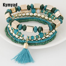 Kymyad-Pulseras multicapa con cuentas bohemias para mujer, brazaletes, bisutería, Pulseras para mujer 2024 - compra barato