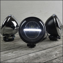 5.75" Universal Motorcycle Retro Cafe Racer Headlight High Low Beam LED front headlights For GN125 CG125 Fog Lamp Motorcycle 2024 - buy cheap