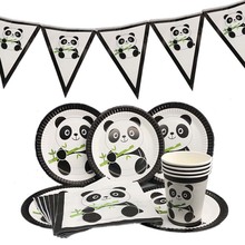 Одноразовые тарелки/чашки/салфетки Omilut Panda для дня рождения 2024 - купить недорого