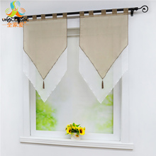 1PCS Roman Curtain Short Voile Window Curtain Pure Color Tulle For Kitchen Living Room Sheer Screening Panel Home Decor 2024 - buy cheap