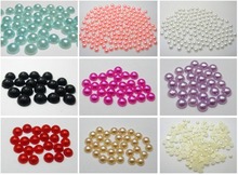Cuentas de media perla de colores mezclados, 2000, 4mm, parte posterior, gemas de álbum de recortes, artesanía 2024 - compra barato