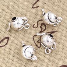 8pcs Charms 3D Teapot 18x13x10mm Antique Bronze Silver Color Pendants Making DIY Handmade Tibetan Bronze Silver Color Jewelry 2024 - buy cheap