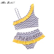 Swimming Bathing Kids Children Girls Swimwear Suit Tops+Pants 2Pcs Children Cute Swimsuit Girls Bikini Lovely Swimable Clothes 2024 - buy cheap