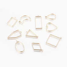 10pcs/set Mixed Shapes Rack Plating Alloy Open Back Bezel Pendants For DIY Resin Pressed Flower Jewelry DIY Making F60 2024 - buy cheap