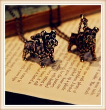 Retro Schnauzer Dog necklace punk animal pet Pendant jewelry Antique Silver/bronze/gun black plate 2024 - buy cheap