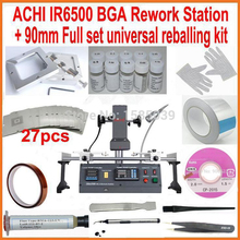Original ACHI IR6500 DARK IR BGA rework station + 27pcs 90mm universal bga stencils diagonal reball station + 18pcs free gift 2024 - buy cheap