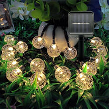 Solar Powered LED String Light Multicolor Crystal Ball Fairy Lights Outdoor Garden Landscape Lamp Decoration Lighting 2024 - buy cheap
